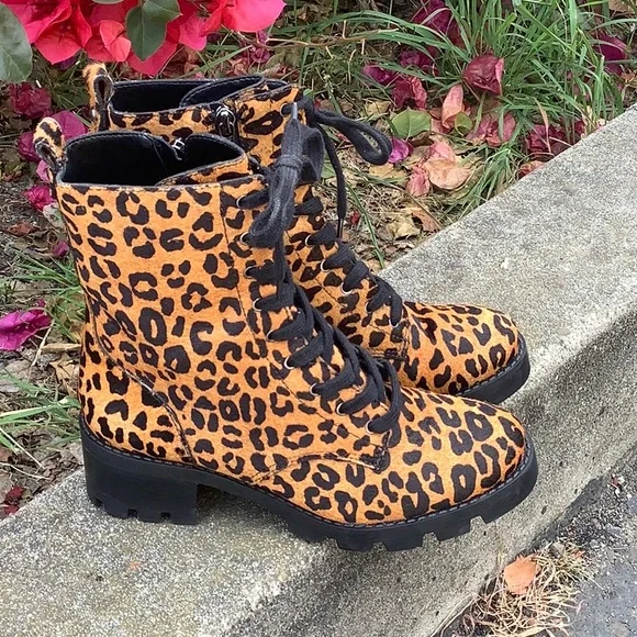 Schutz Leopard Print Boots Women Size 6.5 B - Picture 5 of 12